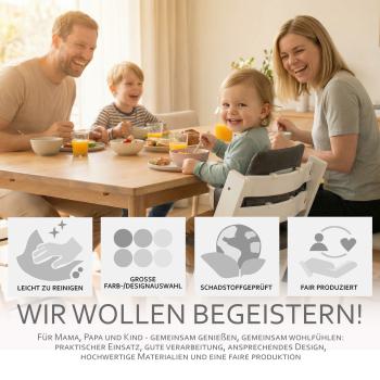 BAMBINIWELT Ersatzbezug für Stokke Tripp Trapp, MELIERT (rund)